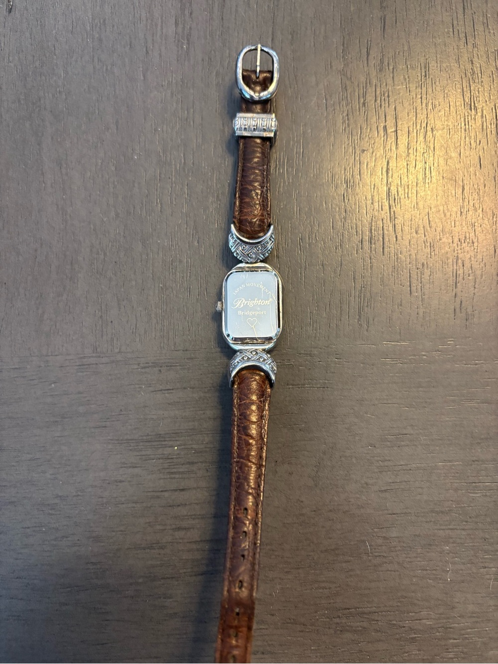 Brighton Decorative Oval Face Watch with reversible Black/brown Leather Strap - Picture 4 of 5